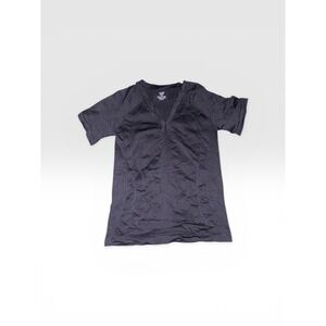 Morera Seamless Activewear Top Womens XL Black V-Neck Short Sleeve Workout Shirt